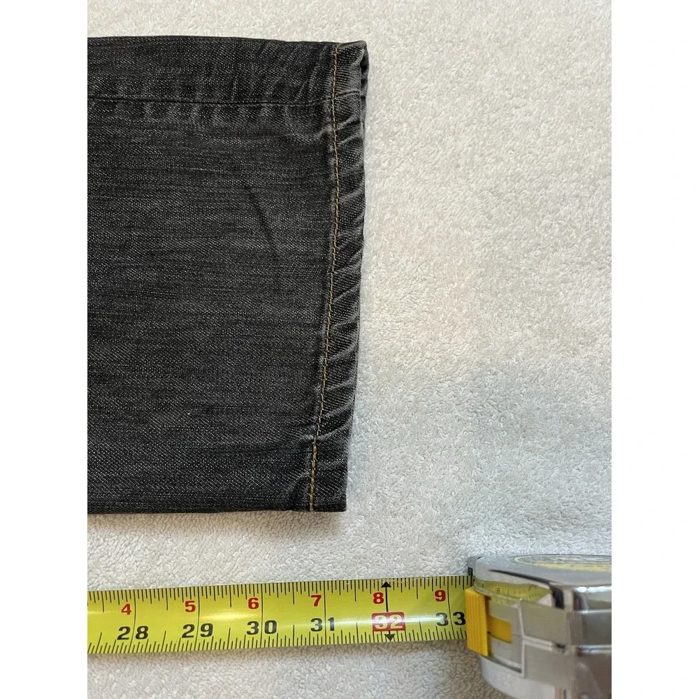 Levis 501 Jeans Button Fly 39x32 Black Wash Faded‎ Black Batwing Irregular 36x30
